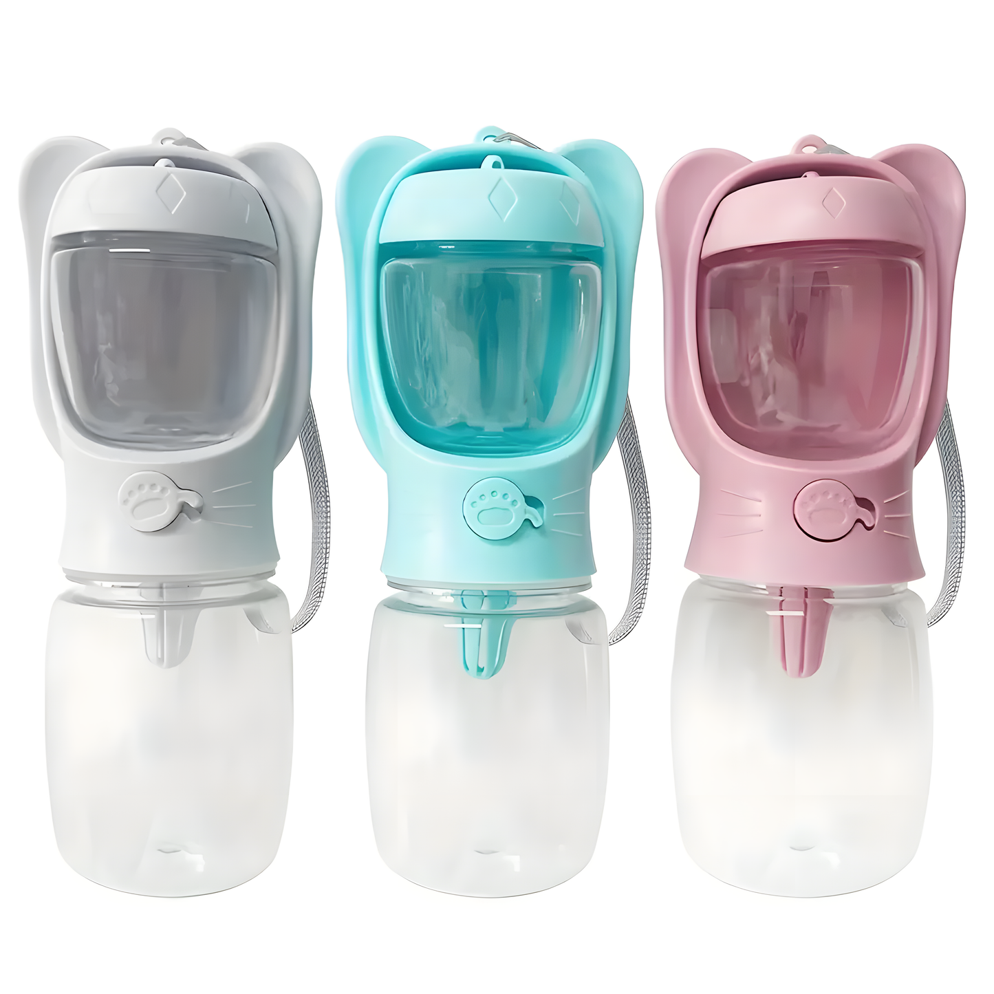 2 in 1 Dog Water Bottle with Food Container and Leak Proof Travel Dispenser
