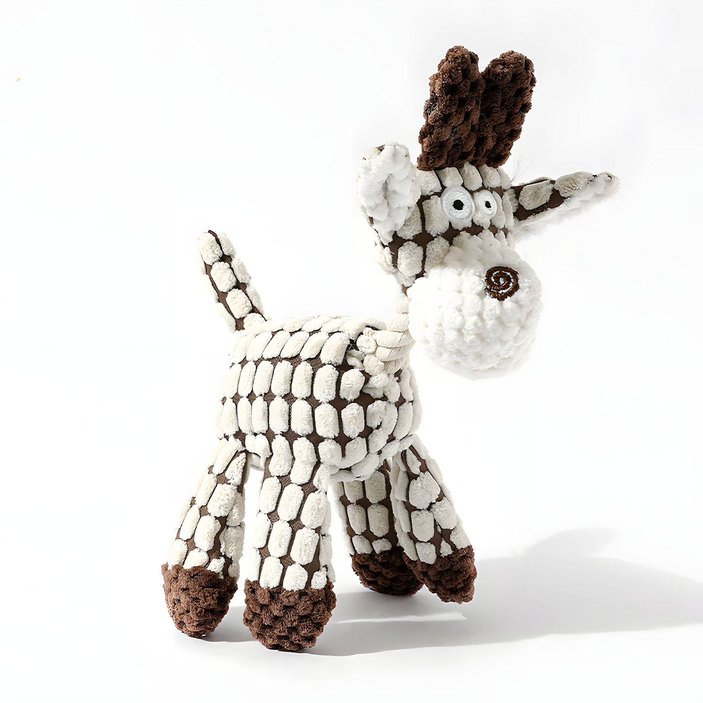 3pcs White Goofy Plush Donkey Squeaky Dog Toy - Large Interactive Chew & Cuddle Buddy