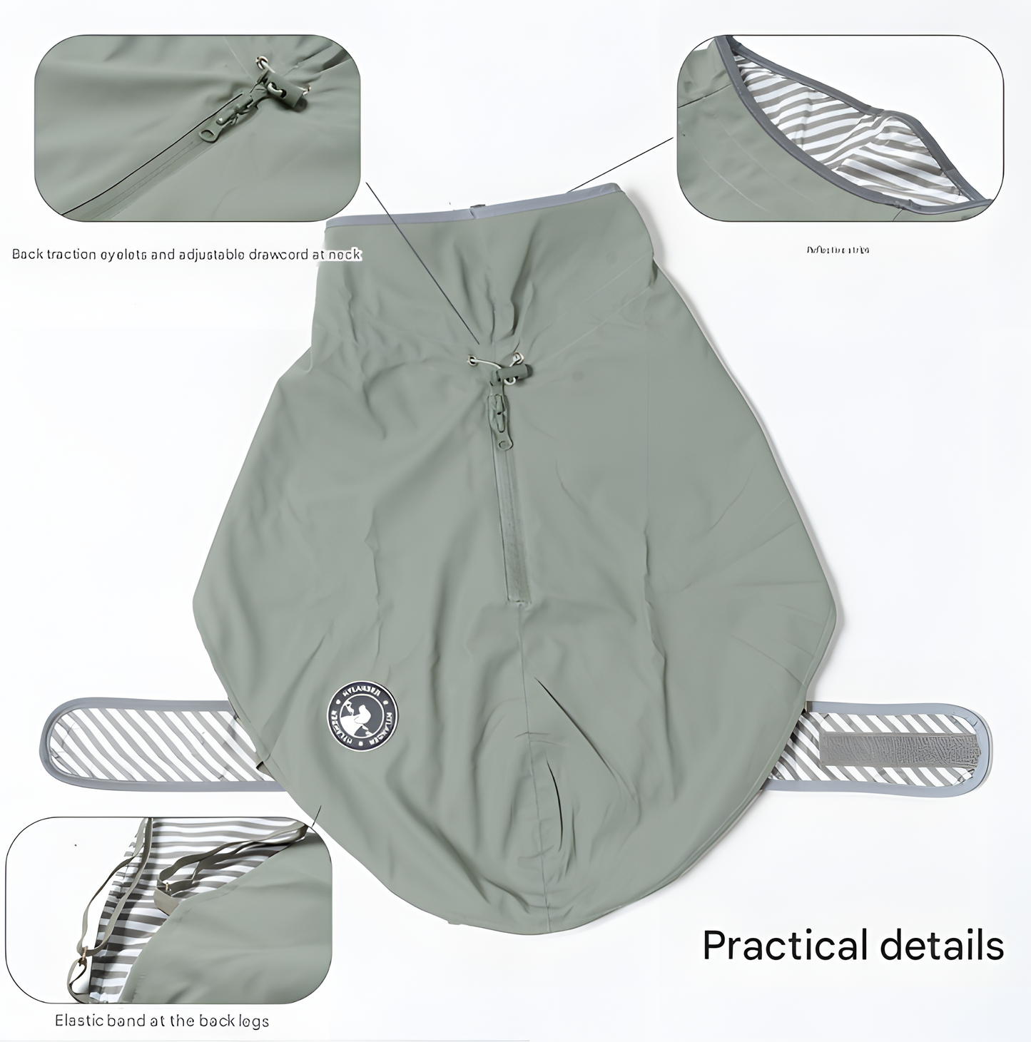 50# Yellow Waterproof Reflective Dog Raincoat for Small to Large Dogs