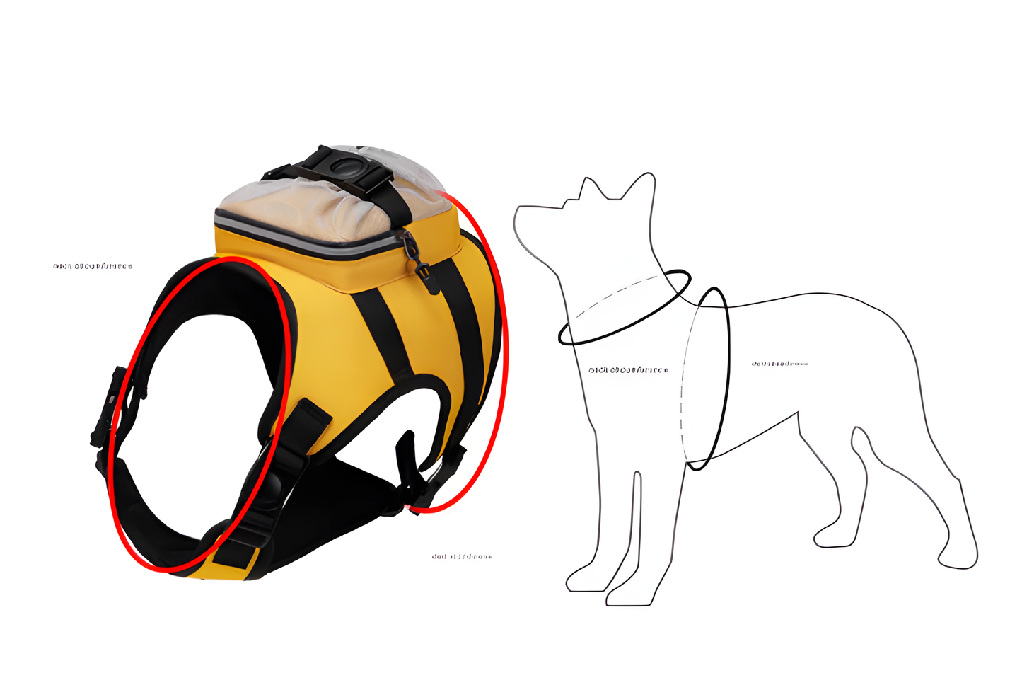 Size L Black and Yellow Ultimate Dog Harness Vest with Backpack - Padded, Reflective & Adjustable for Medium to Large Breeds